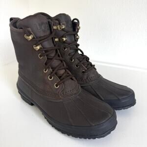 UGG Adirondack Waterproof Duck Boots Brown‎ Leather Size 8 Winter Outdoor